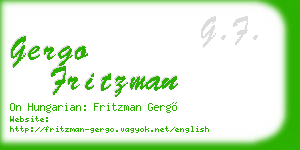 gergo fritzman business card
